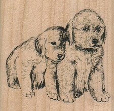 Lean Dogs 2 3/4 x 2 3/4" Rubber Stamp, Dog Stamp, Dog Lover Stamp