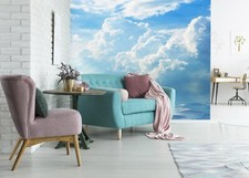 3D Sky White Clouds B4433 Wallpaper Wall Mural Removable Self-adhesive Amy