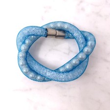 Bracciale Magnetico Crystal Mesh con Perle e Cristalli Strass  da donna Elegante