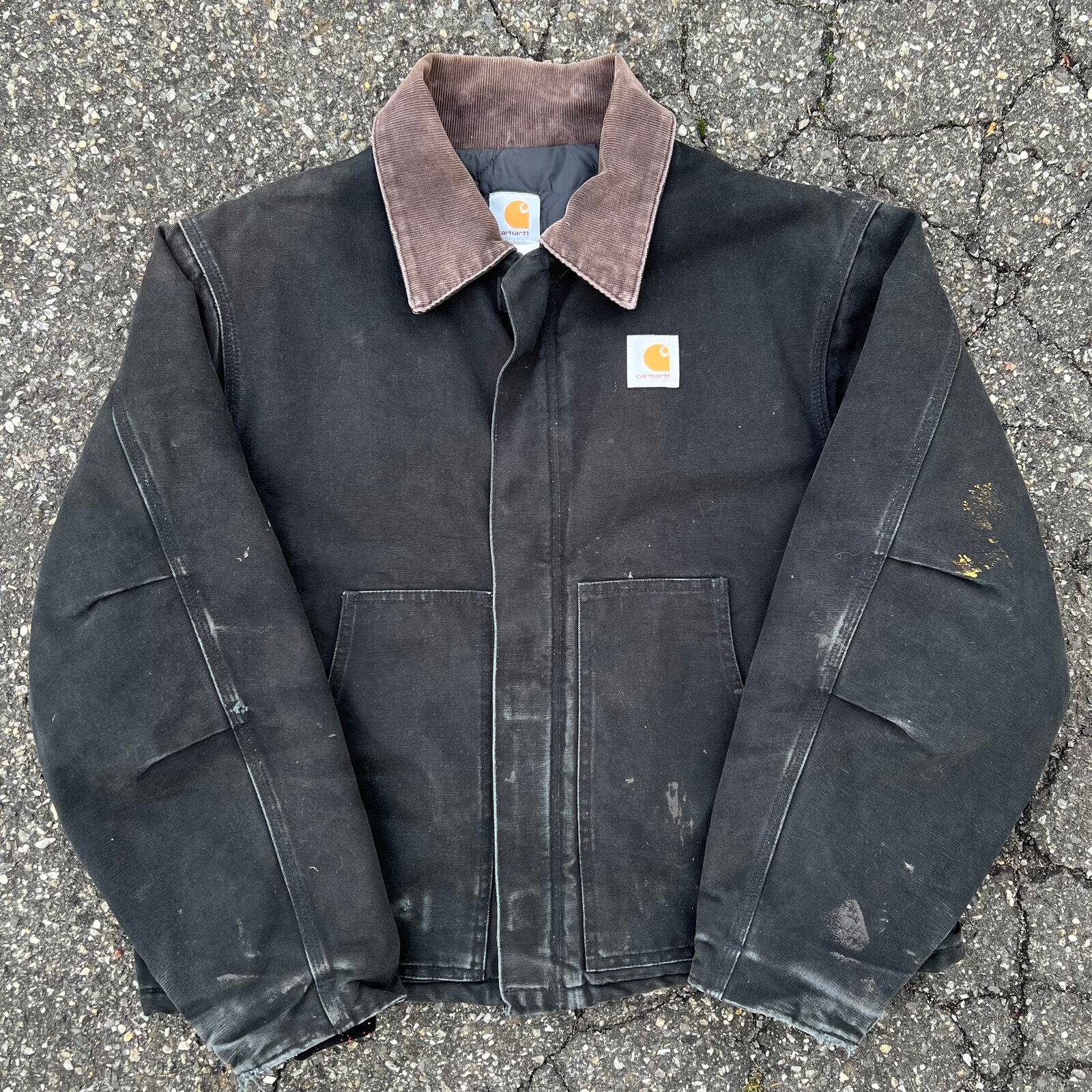 Vintage Y2K black Carhartt arctic style cropped j02 work wear jacket