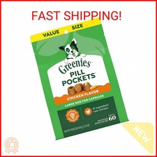 Greenies Pill Pockets for Dogs Large Size, Chicken Flavor, 15.8 oz. Pouch