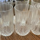 Set of 4 Clear Glass Tumblers 10-18 oz Geometric Decorated Oblong Design — photo 1