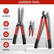 3PCS Garden Shears Lopper Set Hedge Trimmer Heavy Duty Branch Cutter Tree Pruner