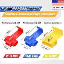 50/400X Electrical Cable Quick Splice Snap Connectors T-Tap Crimp Wire Terminals
