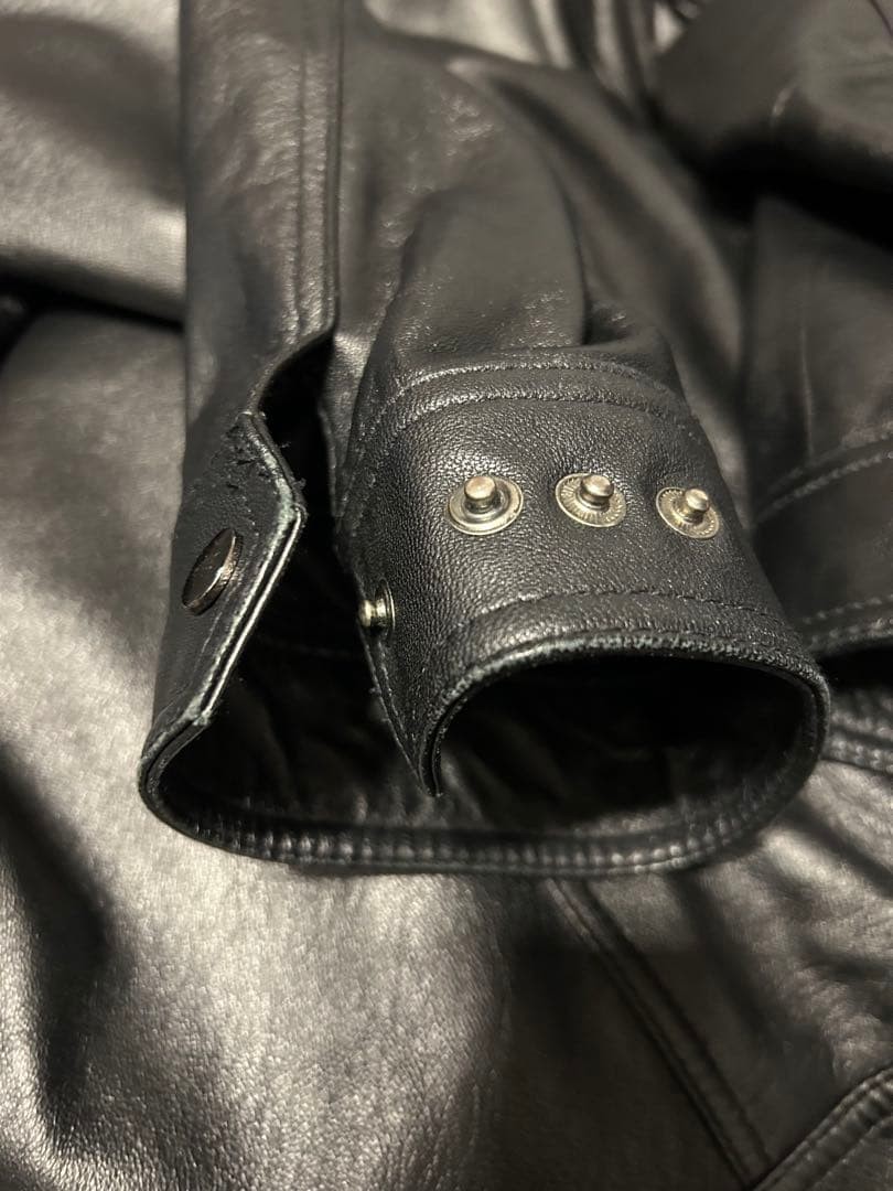 OHTLANCCI Leather Jacket Patchwork Black Genuine … - image 6