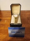 Seiko Mens Gold Tone Dress Watch With Box 7N29-7100 Untested