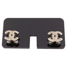 Chanel Tone Crystal Pave Cc Logo Cable Clips Phone Charm Set Of Two Men One Size