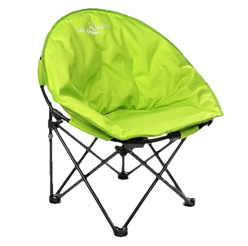Lucky Bums Kids Toddler Green Saucer Moon Chair Camping Small Foldable