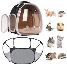 Small Animal Carrier Backpack and Playpen Outdoor Travel (Polarized Brown, Ba...