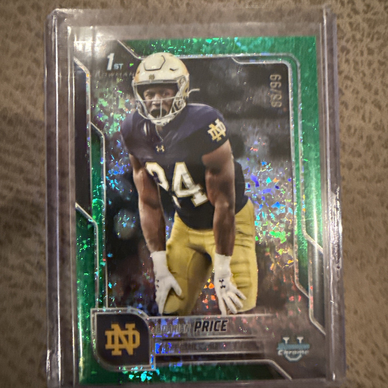 2025 Bowman Chrome U Jadarian Price 1st Bowman Green Mini Diamond Refractor /99