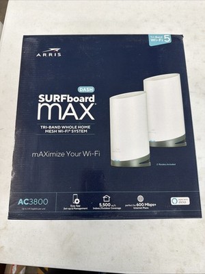 ARRIS Surfboard mAX Tri-Band Mesh System WC4S | AC3800 Wi-Fi Speed NEW SEALED