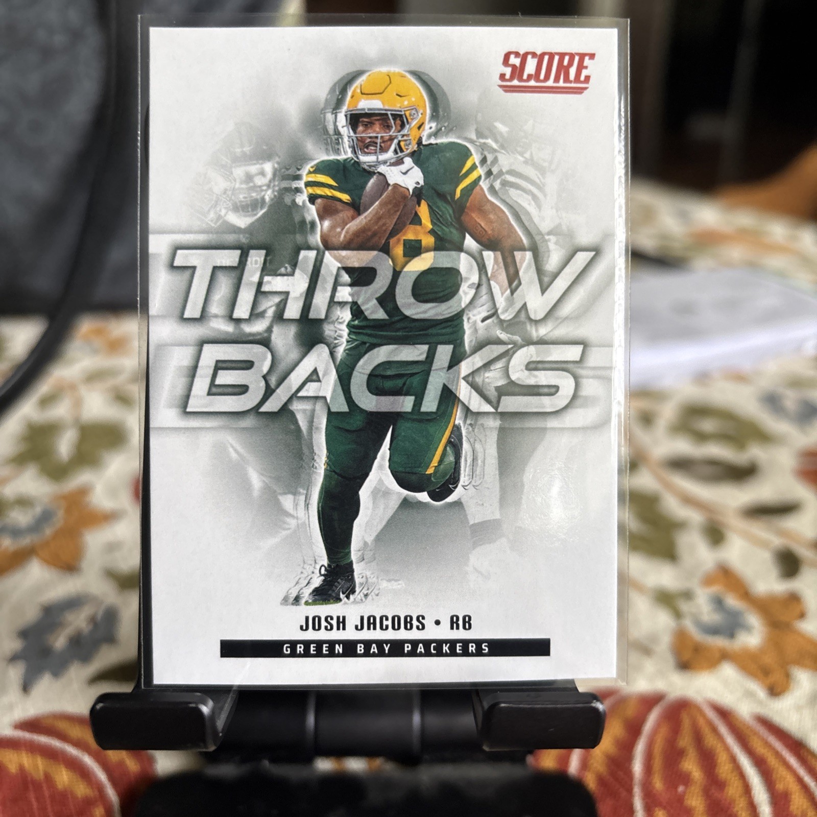 2025 Score Throw Backs Josh Jacobs #7 Red Logo