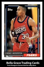 1992-93 Topps Clarence Weatherspoon #294 Philadelphia 76ers Rookie 