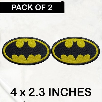 2Pcs DC Comics Superhero Batman Logo Iron On Patch-Sew Patch-Embroidered Patch