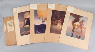 4) 1920s Antique MAXFIELD PARRISH P.F. Collier Lithographs ARABIAN NIGHTS