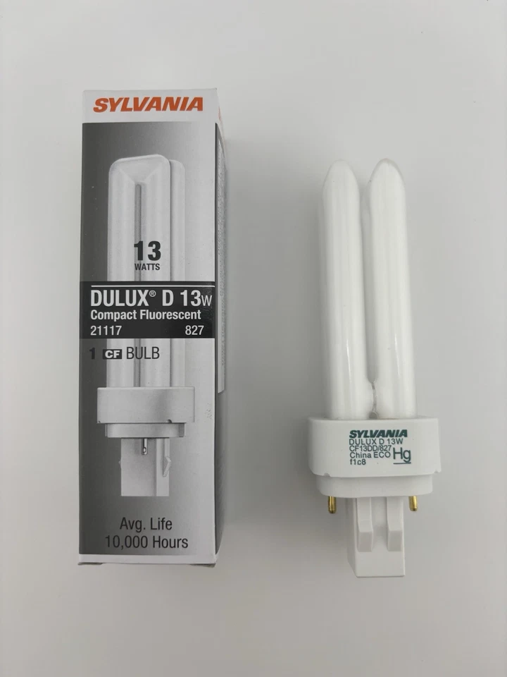 ⚡️5 Pack⚡️ SYLVANIA DULUX Compact Fluorescent Lamp 13W 21117 827 CF13DD/827/ECO - Image 2 of 4