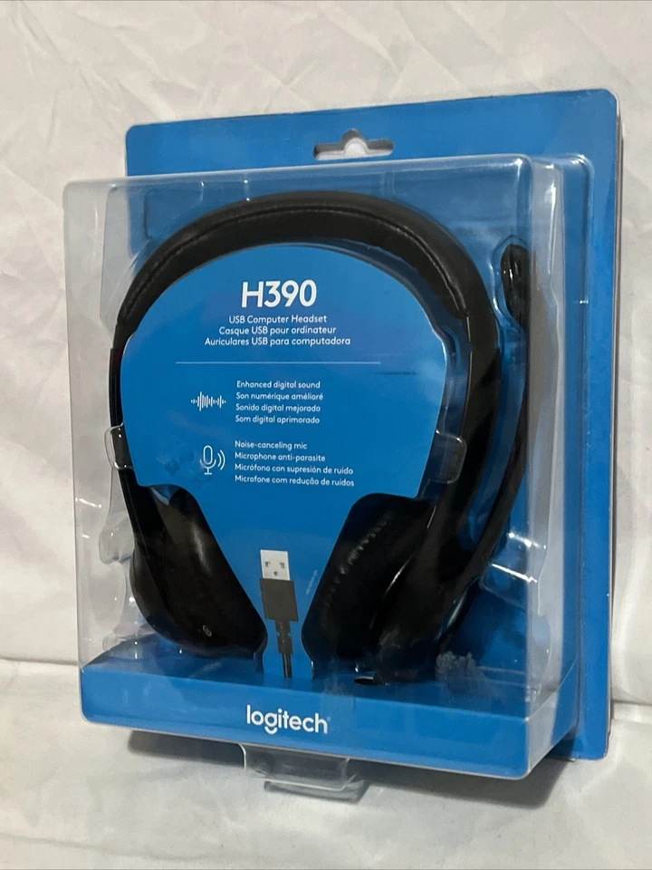 Fone de Ouvido USB Over the Ear Logitech H390 Preto - Imagem 3 de 4