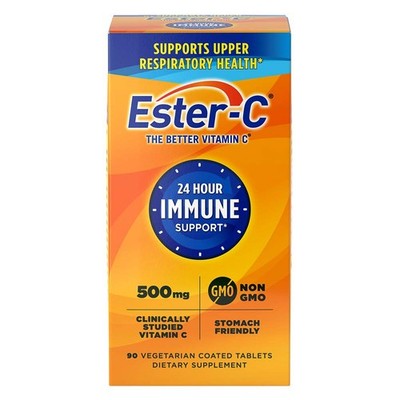 Ester-C 500 mg 24 Hour Vitamin C Tablets for Immune 90 Count (Pack of 1), N/a