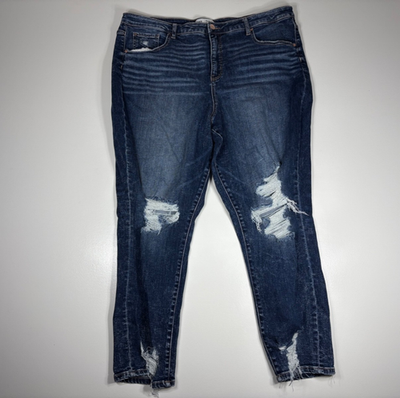 #ad #ad BKE Ellie Jeans Women 38x28 Blue High Rise Mom Distressed Denim $14.00
