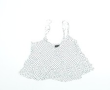 Topshop Damen wei&szlig; gepunktet Viskose Camisole Bluse Gr&ouml;&szlig;e 12 U-Ausschnitt