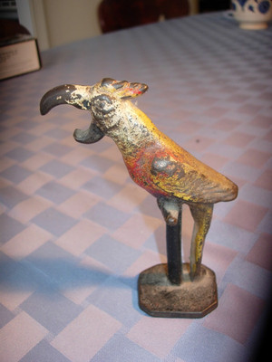 1930 Vintage Early  JOHN WRIGHT PARROT CAST IRON  BOTTLE OPENER