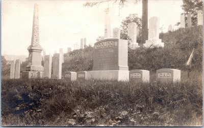 Notch Cemetery, Plymouth VT Coolidge Monument - RPPC