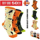 Cartoon Halloween Socks Cotton Funny Pumpkin Ghost Printed Women Casual Socks UK