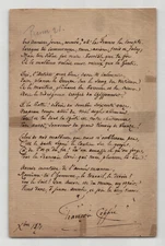 François Coppée - Signed Autograph Poem - 'Old German Eagle' - 1871