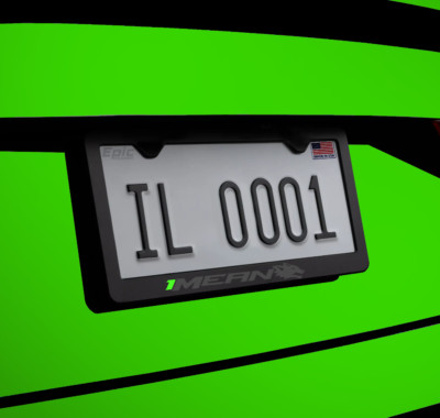 1Mean Coyote for Mustang GT License Plate Frame | Green | Sport Racing | Premium