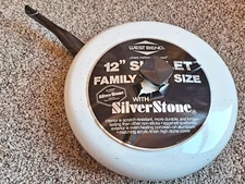 WEST BEND 12" Familie Size StoveTop Skillet, Lid Porcelain Coating Other 363 B