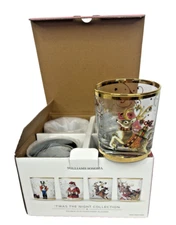 Williams Sonoma Twas The Night Before Christmas Glasses Double Old Fashion Set 4