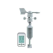 Wireless Weather Station Clock Dual Mount Wind Sensor LCD Outdoor Wind Speed