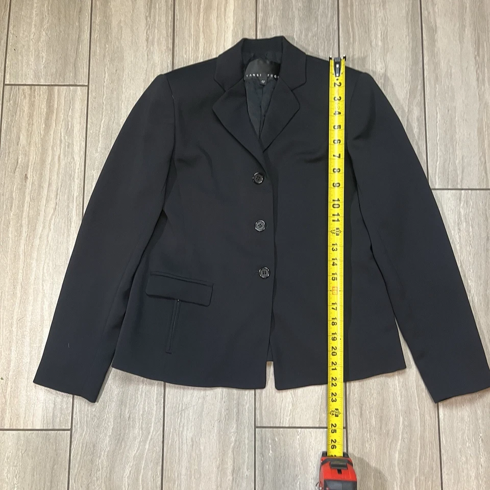Blazer vintage Yansi Fugel negro acolchado ajustado estructurado negro mujer talla 4P Foto 2 de 4