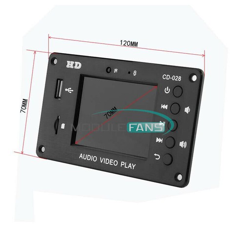 2.8'' MP5 Stereo Audio-Decoder Board 5.0 Bluetooth Calls HD Video Player For Car - Picture 6 of 8
