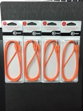 4 pack 4201246 RADIOSHACK 3-FT. 1/8" (3.5MM) SHIELDED AUDIO CABLE (ORANGE)  NIP