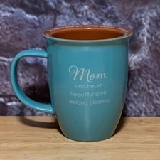Abbey Press Gift "MOM" Proverb Turquoise Blue Cup 14 oz