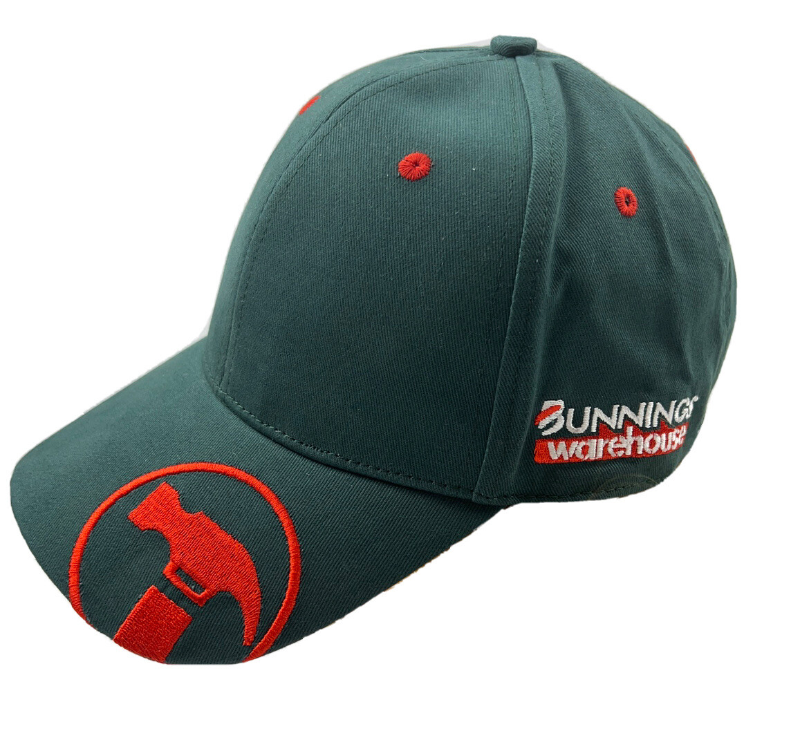 Bunnings Warehouse Green Cap Hat Trade Tradie Adjustable Strap One