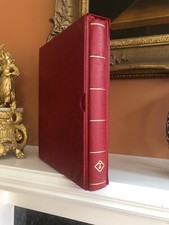 LIGHTHOUSE VARIO 3 RINGS BINDER & SLIPCASE. GOOD FOR BANKNOTES, COVERS, FDC. RED