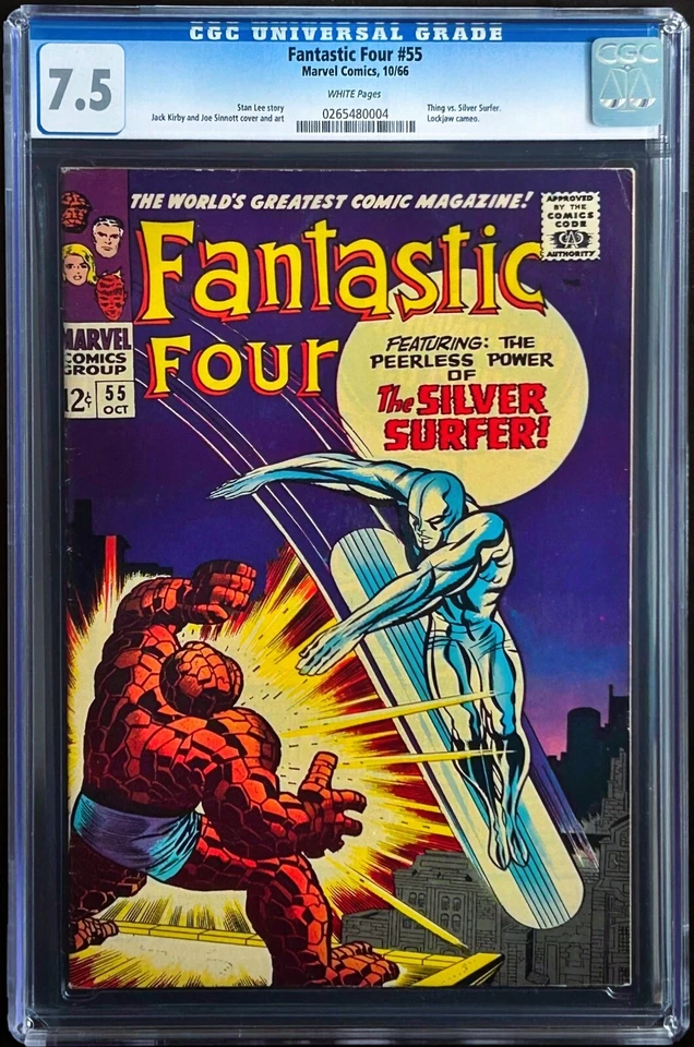 Silver Surfer 1 CGC 9.6 White Pages Marvel Comics LOT + Fantastic Four #55 1966 - Image 3 of 4