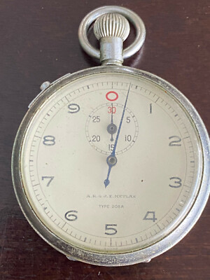VINTAGE SWISS A.R.&J.E. MEYLAN TYPE 208A STOP WATCH, NOT RUNNING BROKEN STAFF 