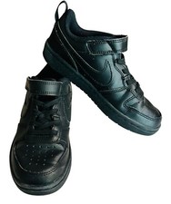 NIKE COURT BOROUGH LOW TOP BLACK BQ5451 001 UNISEX KIDS YOUTH SHOES SIZE 1