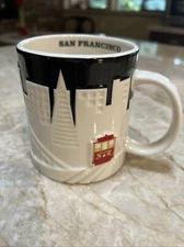 Starbucks Coffee San Francisco 16oz Mug 2012 Collectors Series Black 3D Relief