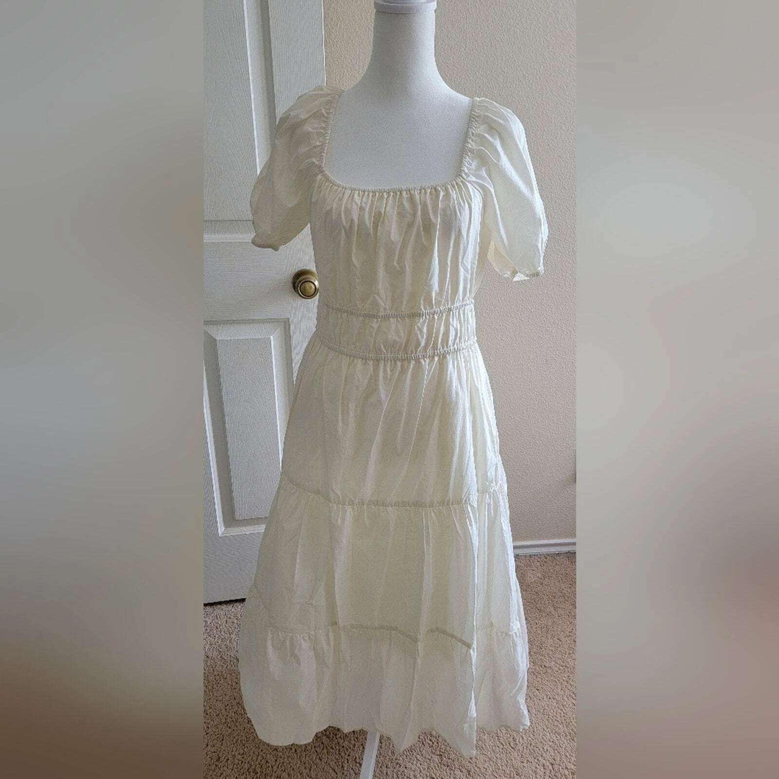 OFF WHITE Maxi abito bianco sporco Santuario taglia 6