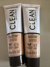 CoverGirl Clean Invisible Foundation Vegan 30ml 1oz 2 Pack 115 Golden Natural