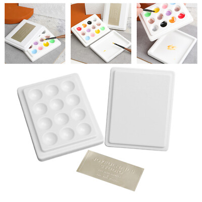 12 Slots Porzellan Aquarellfarben Palette mit Deckel für Durable