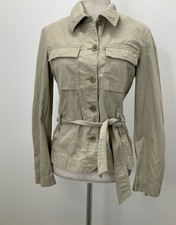 Max&co. Taupe Beige Button-up Belted Shirt Jacket Size 6