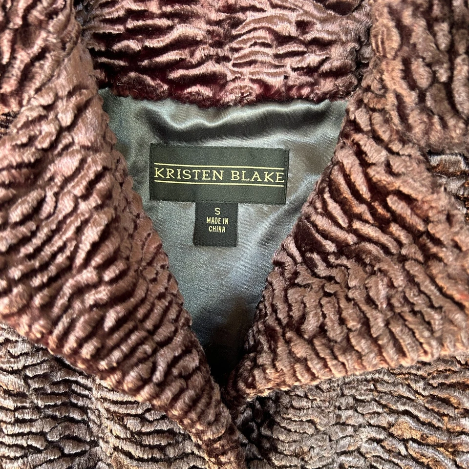 Y2K Kristen Blake Coat Womens Small Brown Plush Soft Chunky Texture Winter Coat - Image 2 of 4