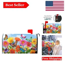 Spring & Summer Floral Butterfly Mailbox Cover - Waterproof, Magnetic, 21x18 ...