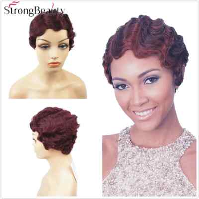 StrongBeauty Short Curly Women Wigs Pixie Haircuts Human Hair