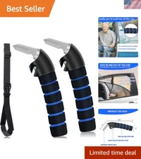 Universal Car Door Assist Handle - Blue Ergonomic Grip for Seniors & Disabled